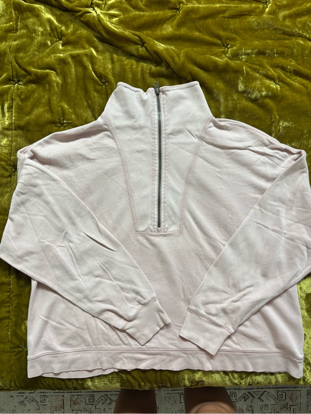 J. Crew Light Pink Half-Zip Cowl Sweater
